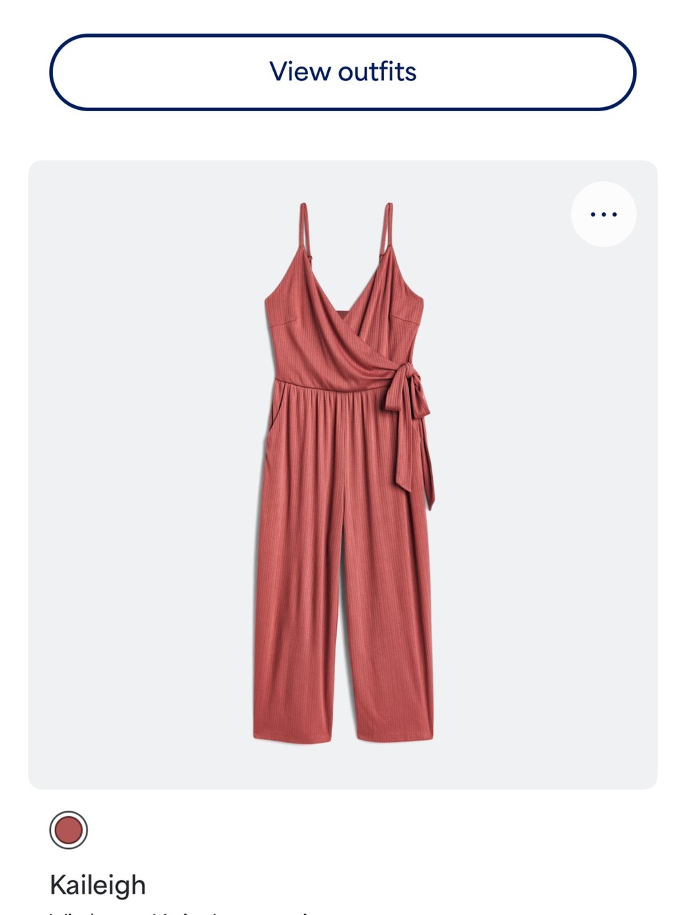 Kaileigh Rosewood Ribbed Wrap Jumpsuit with Side Tie